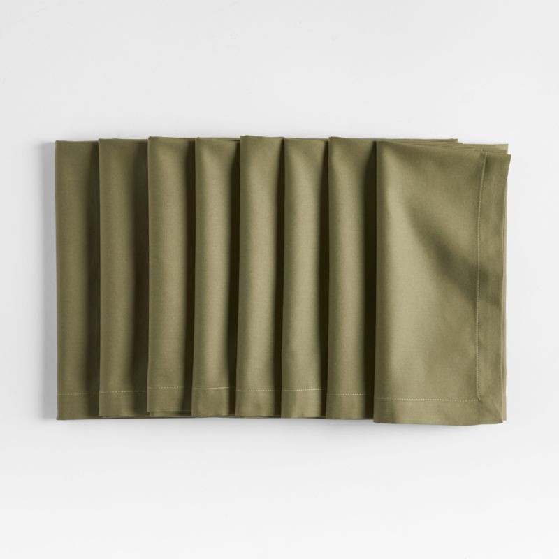 Aspen Moss Cotton Napkins, Set of 8 | Crate and Barrel | Crate & Barrel