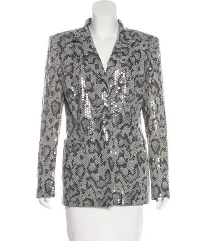 Escada Silk Embellished Blazer Grey Escada Silk Embellished Blazer | The RealReal