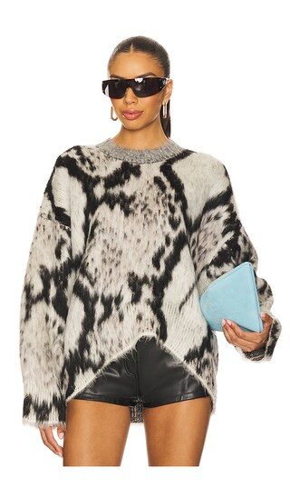 Brushed Python Sweater in White & Black | Revolve Clothing (Global)