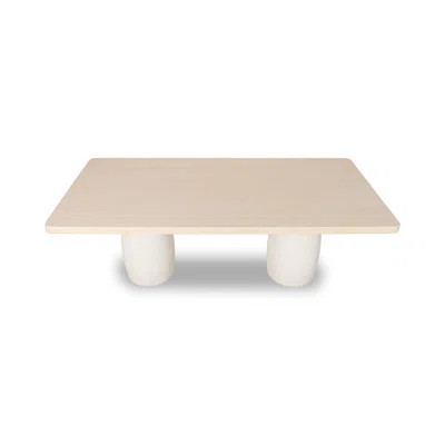 Keegan Plaster Base Wood Top Dining Table In White Sand And Ivory | Wayfair North America