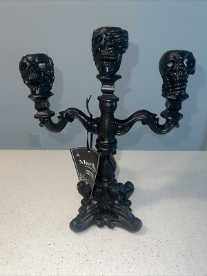 Martha Stewart Skull Candelabra Candle Holder Halloween Hear See Speak | eBay US
