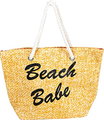 Funky Junque Beach Tote Bag: Beach Babe - Natural | Amazon (US)