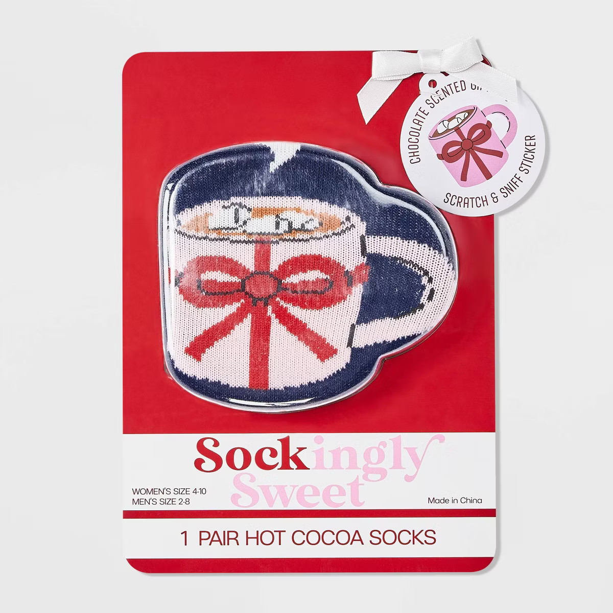 Women's Hot Chocolate Christmas Crew Socks - Navy/Red 4-10 | Target