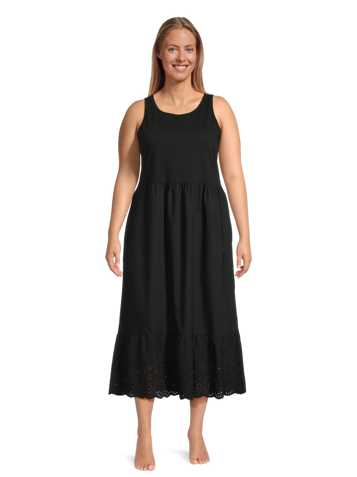 Terra & Sky Women's Plus Size Cotton Tank Dress - Walmart.com | Walmart (US)