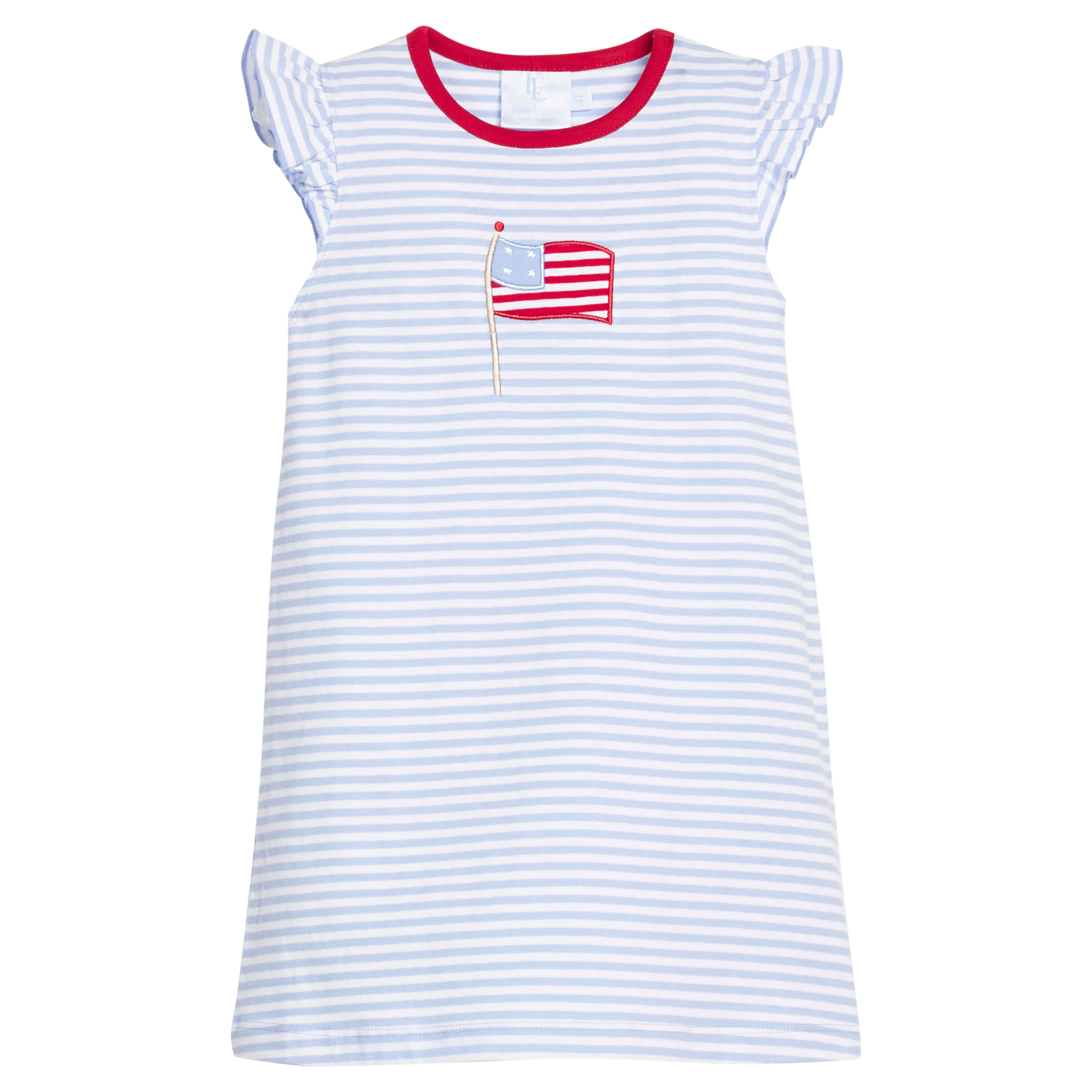 Flag Applique Tilly Dress - Knit 4th of July Dress for Girls | Little English