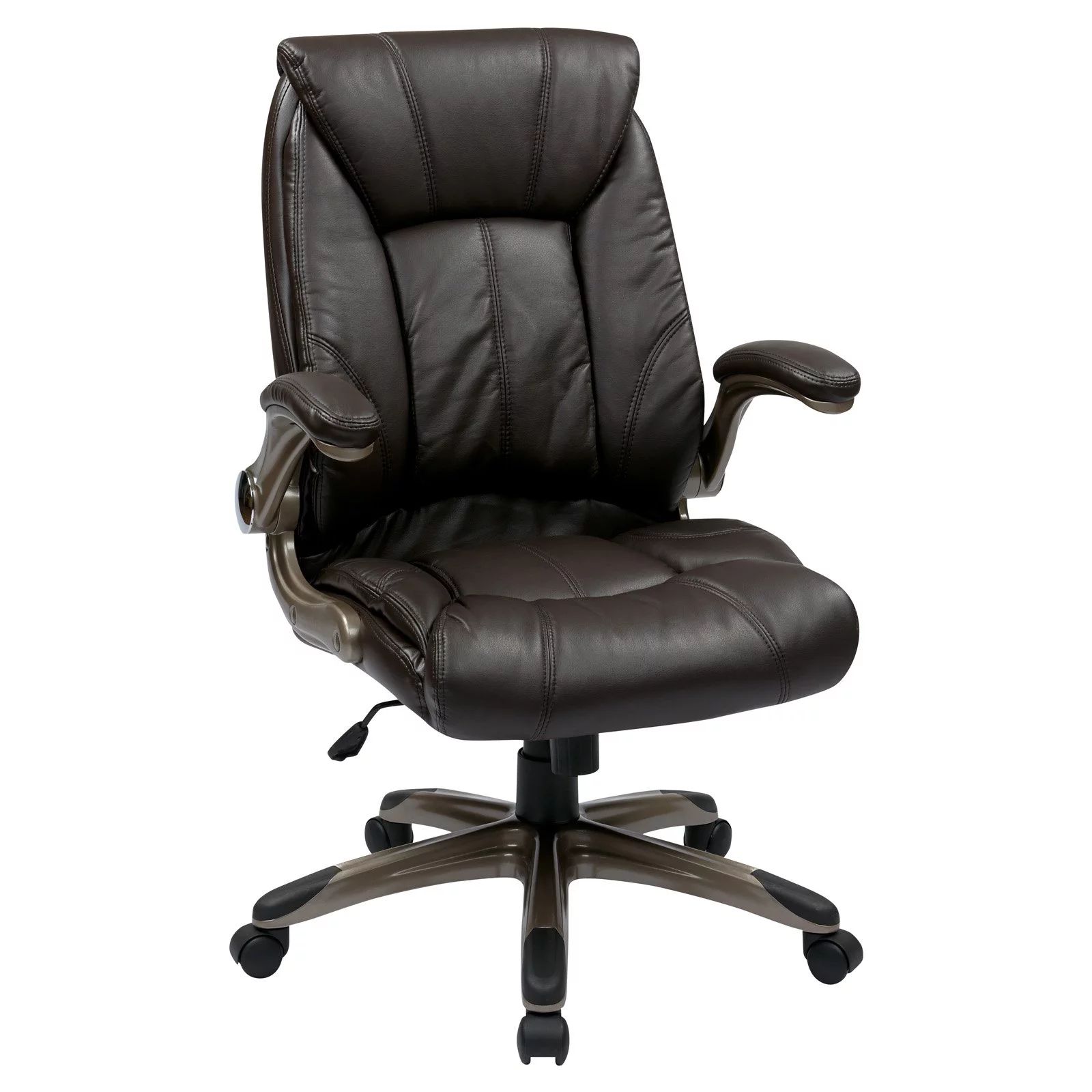 Office Star Products Faux Leather Mid-Back Managers Chair - Walmart.com | Walmart (US)