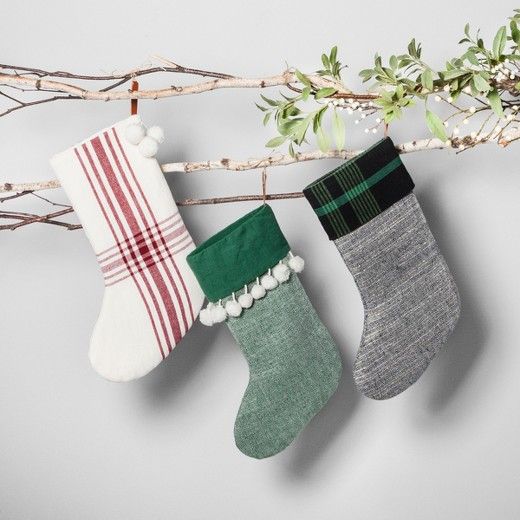 Holiday Stocking Plaid Cuff - Green - Hearth & Hand™ with Magnolia | Target