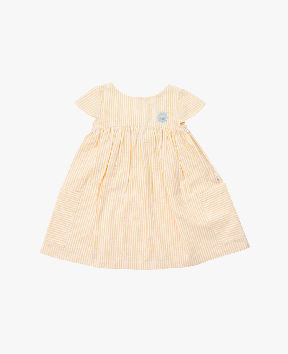 Seersucker Cotton Dress - Sunny Stripe | Petite Revery