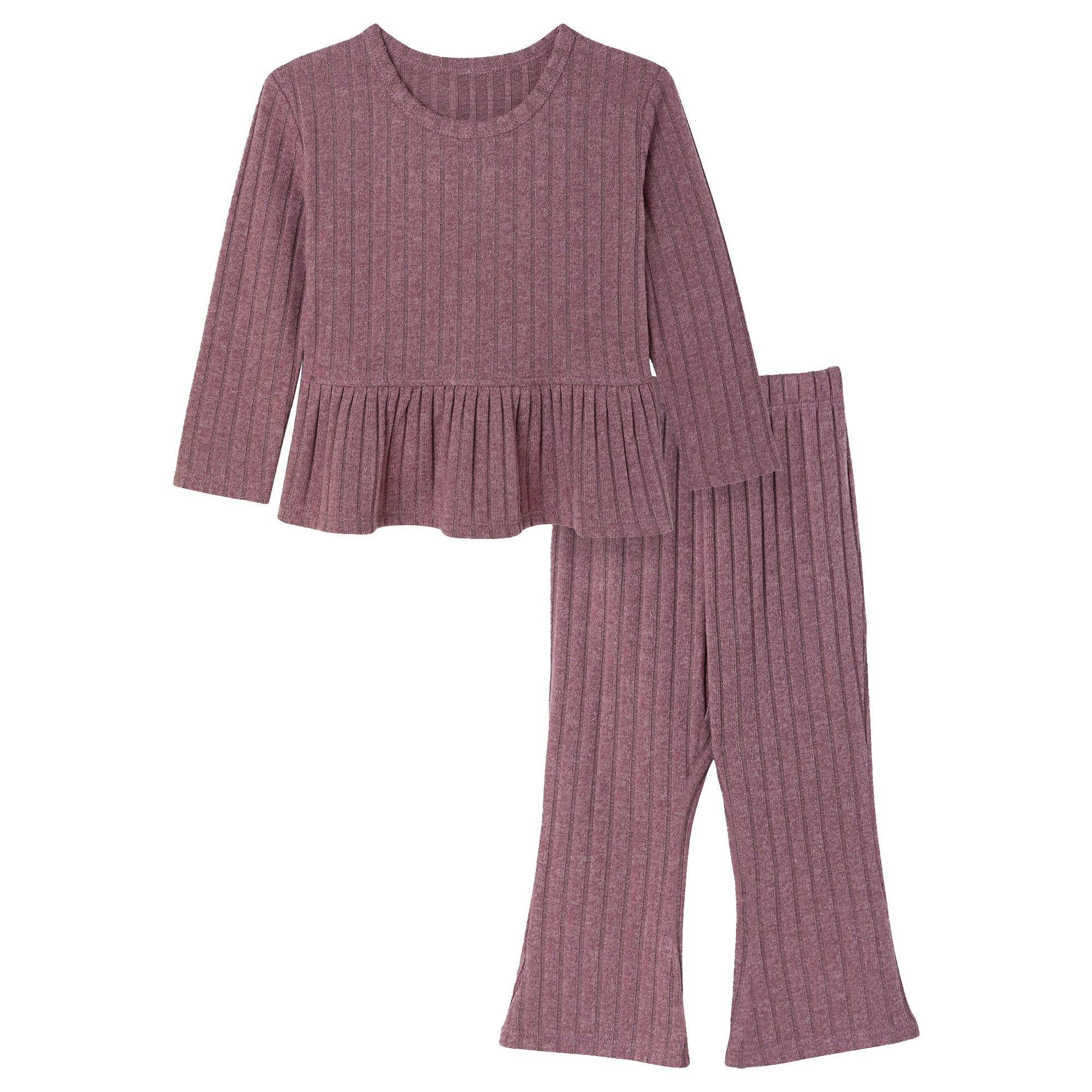 Modern Moments by Gerber Toddler Girl Peplum Top and Legging Outfit Set, Sizes 12M-5T | Walmart (US)