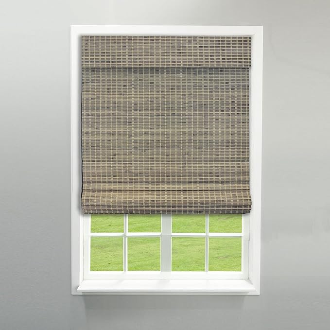Radiance Cordless Bamboo Blinds - Flatstick Bamboo Roman Shades for Interior Windows - Roll Up Wo... | Amazon (US)