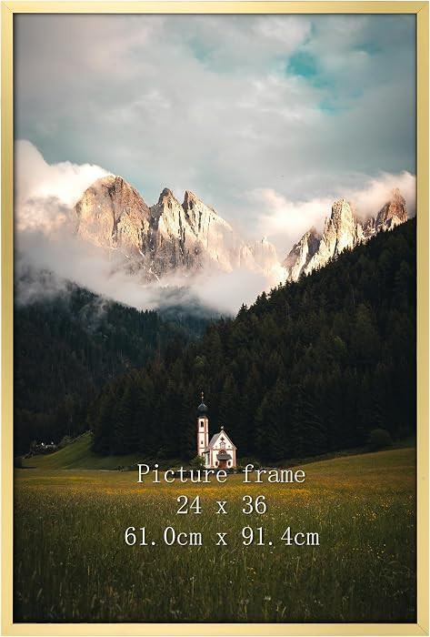 Giftgarden 24x36 Poster Picture Frame Gold, Textured Metal Frame 36x24 for Wall Display, Single | Amazon (US)