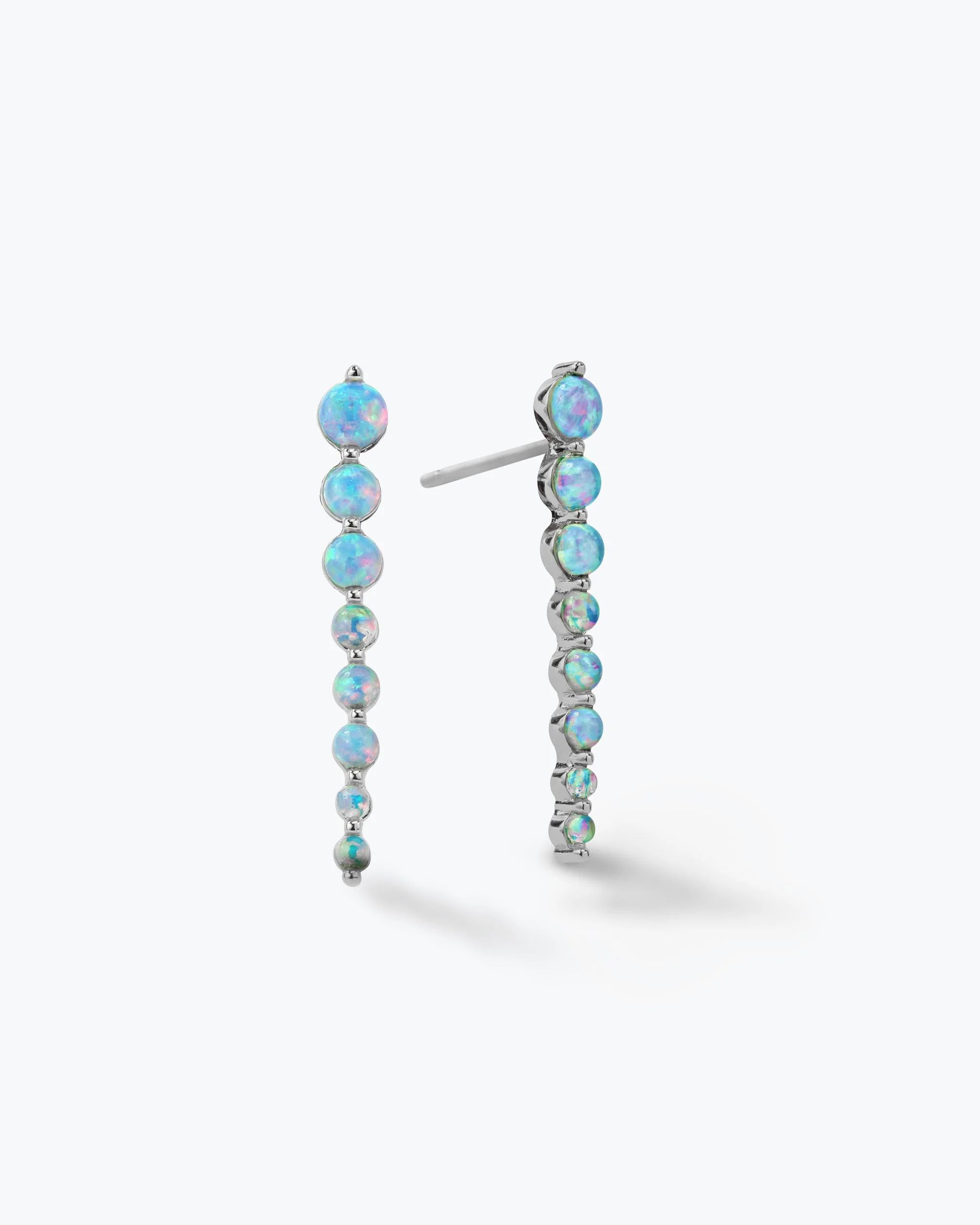 She's an Icon Blue Opal Dagger Earrings - Silver|Blue Opal | Melinda Maria