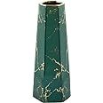 12inch Green Gold Finish Marble Ceramic Flower Vase Home Decor Vase and Table Centerpieces Vase -... | Amazon (US)