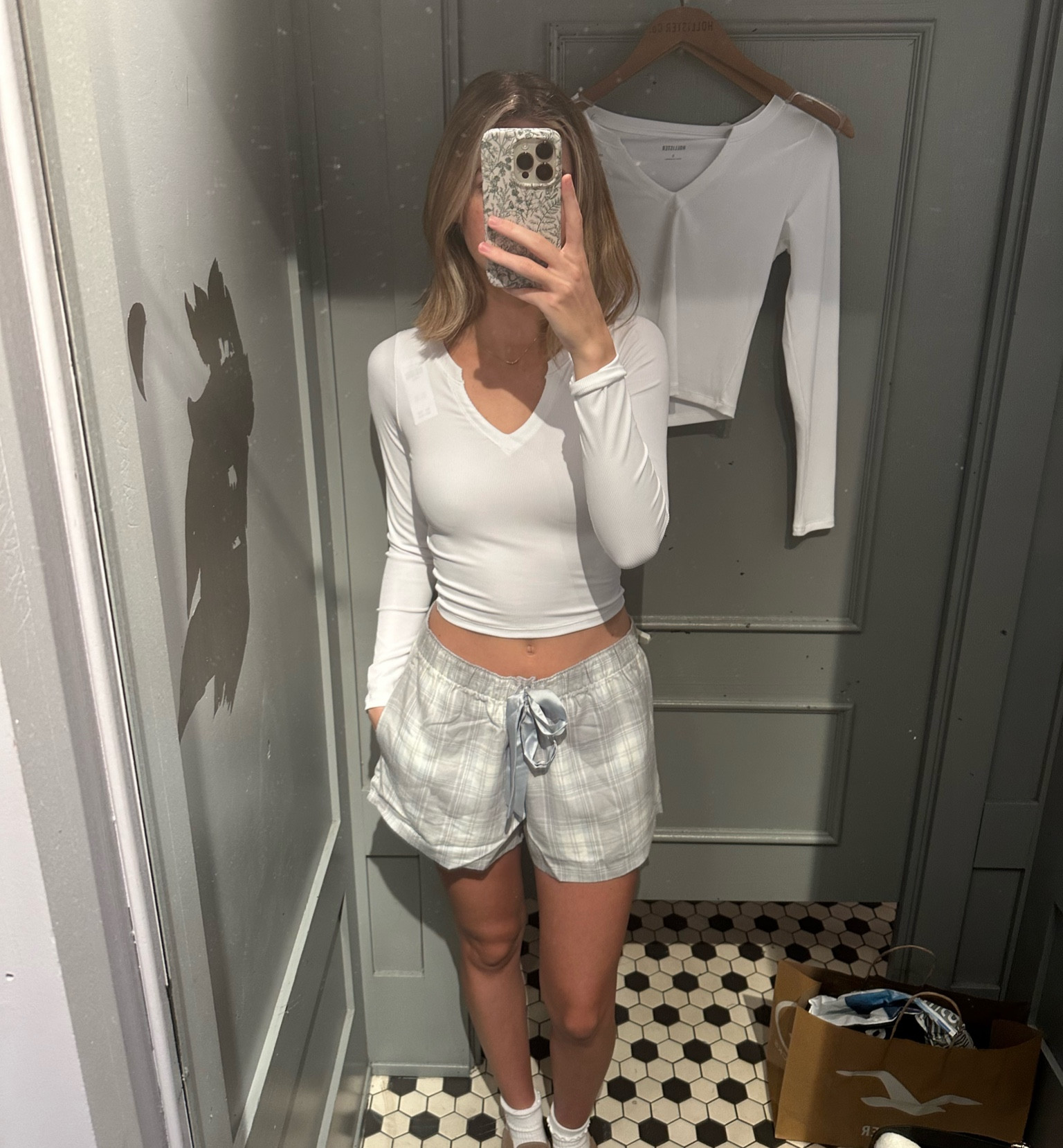 Of course another super soft top… and some super cute pj shorts!! I’m wearing a small on bottom, but i definitely need an xs:) 