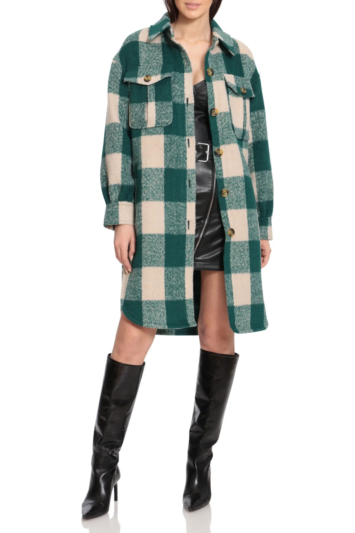 Relaxed Longline Buffalo Plaid Shacket | Avec Les Files