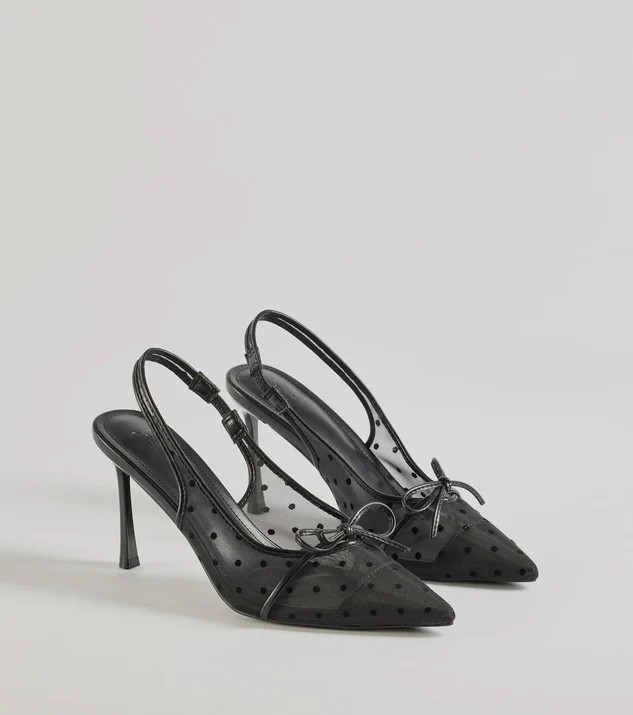 Adorably Chic Polka Dot Slingback Stiletto Heels | Windsor Stores