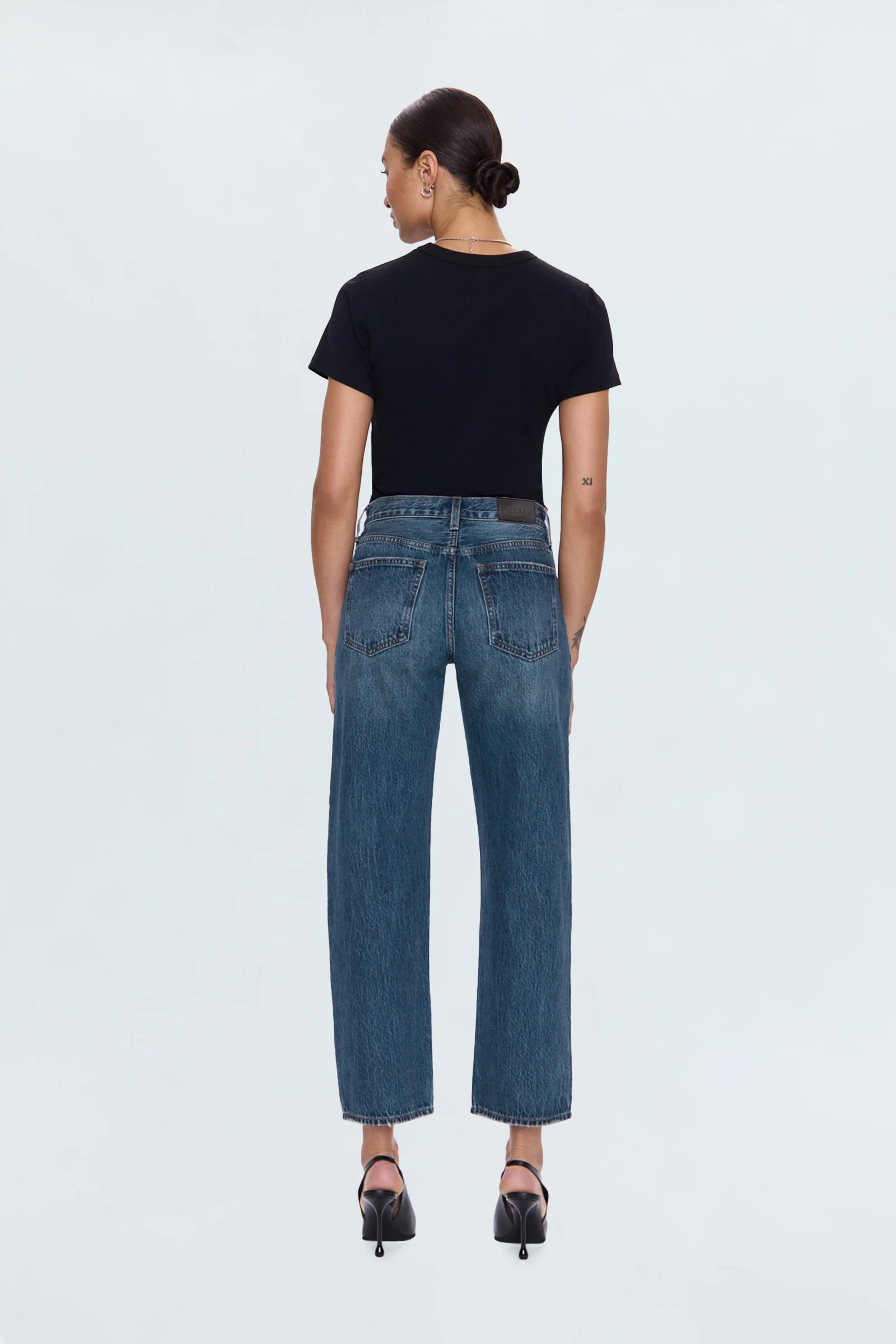 Lexi Mid Rise Bowed Straight Jean - Artisan | Pistola Denim