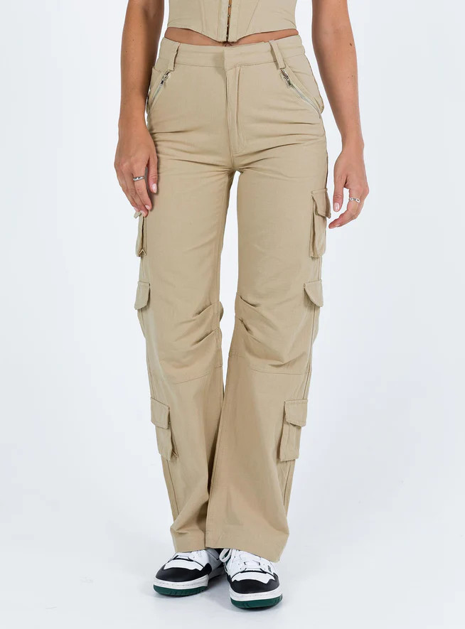 Libbie Pants Taupe | Princess Polly US