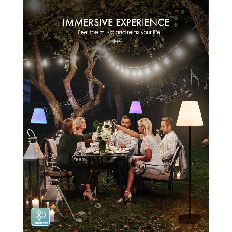 Outdoor Solar Floor Lamp with Bluetooth Speaker, APP Control Waterproof IP65 Outdoor Lamps for Pa... | Walmart (US)