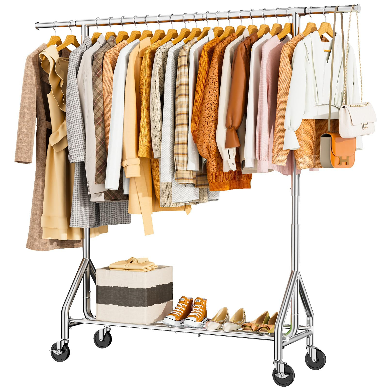 Heavy Duty Clothes Rack Load 450 LBS, Metal Garment Rack, Standing Rolling Clothing Rack for Hang... | Amazon (US)
