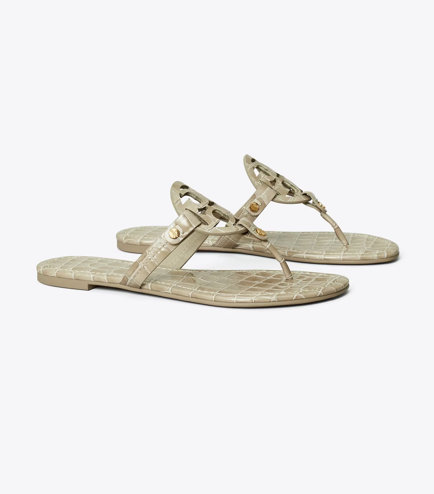 MILLER CROC EMBOSSED LEATHER SANDAL | Tory Burch (US)