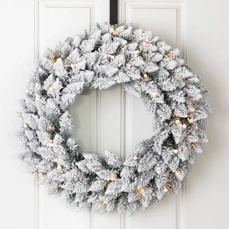 3-Piece Flocked Christmas Wreath and Garland Set | Wayfair North America