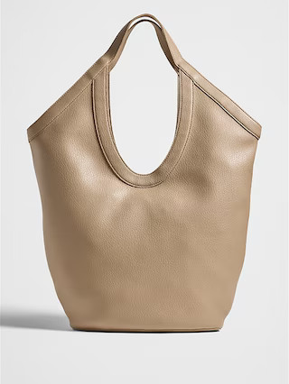 Vegan Leather Modern Hobo Tote | Banana Republic Factory