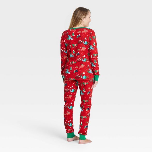 Women's Holiday Dino Print Matching Family Pajama Set - Wondershop™ Red | Target