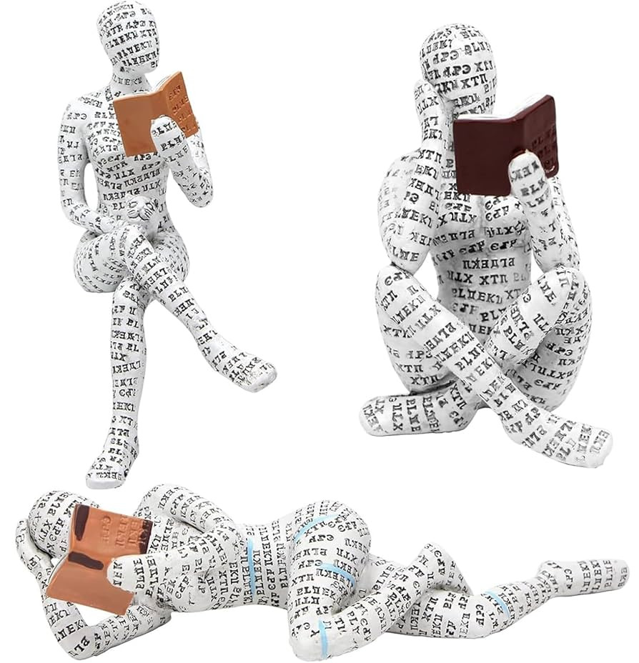 JEYUME Reading Women Decor Sculpture, 3pcs Simple Resin Abstract Statue Home Decor, Reading Women... | Amazon (US)