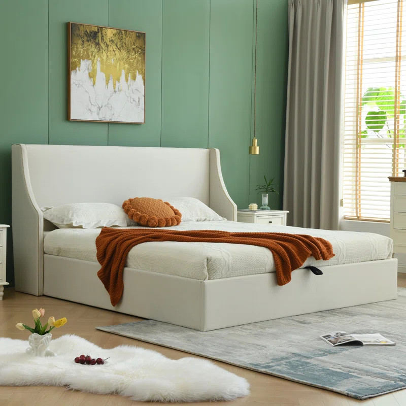 Bertolucci Hydraulic Lift Up Storage Upholstered Platform Bed | Wayfair North America