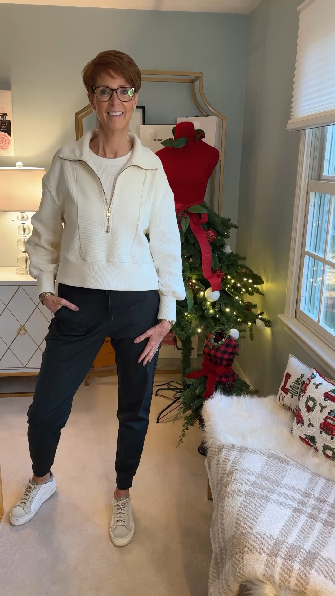 Hi! For reference, I am 55 years old, I am 6’1”. I have a 35” inseam. I wear a small or medium in most tops, an 8 or a 10 in most bottoms, an 8 in most dresses, and a size 9 shoe. 
This top is from Varley size Medium. These Spanx pants are size Medium Tall. The tee is from Amazon and a medium. 

Make sure to subscribe to my newsletter found in my bio so you don’t miss on out on my must have favorites! And download the LTK app, follow my LTK shop, and favorite this post or your favorite items to get notified when they go on sale!
Over 50 fashion, tall fashion, workwear, everyday outfits, timeless outfits, Classic Outfits, travel outfit, comfy outfit, joggers, quarter zip, 

#LTKWatchNow #LTKOver40 #LTKTravel