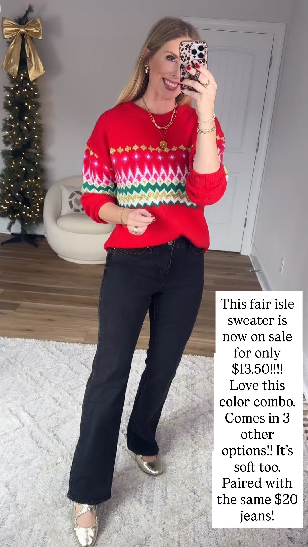 Walmart try on, Walmart outfit, Walmart fashion, red fair isle sweater 

#LTKHoliday #LTKSaleAlert #LTKFindsUnder50
