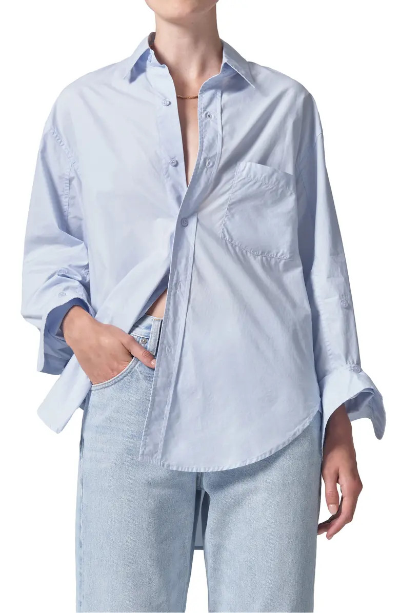 Kayla Oversize Poplin Button-Up Shirt | Nordstrom