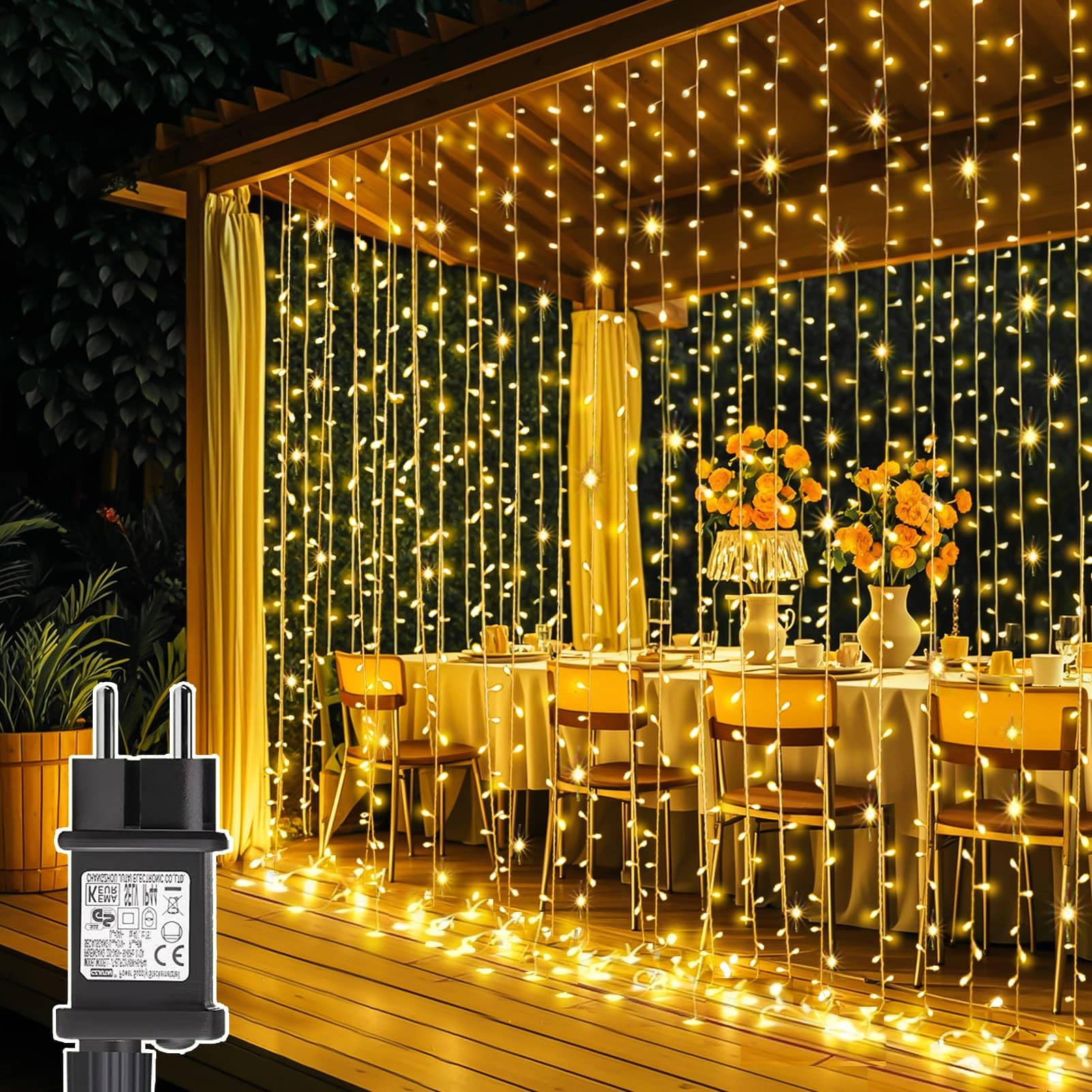 Tenda Luminosa Natale 300 LED 3x3m Luci Natale con Spina, Timer, 8 Modalità Addobbi Natalizi per... | Amazon (IT)