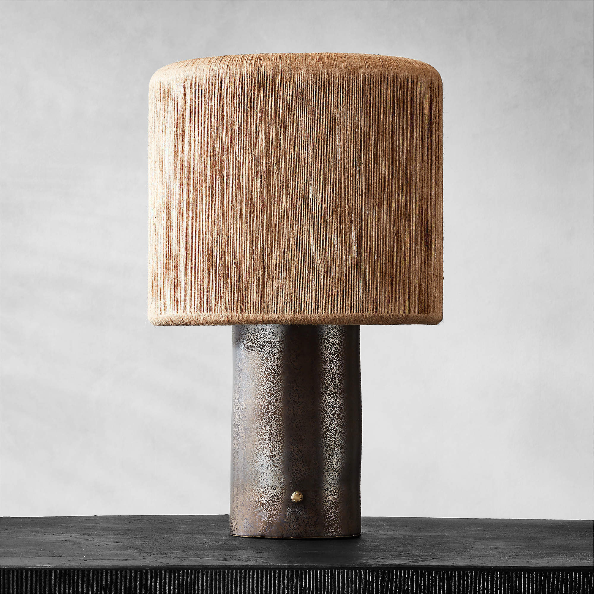 Ramble Tall White Ceramic Modern Table Lamp with Jute Shade | CB2 | CB2