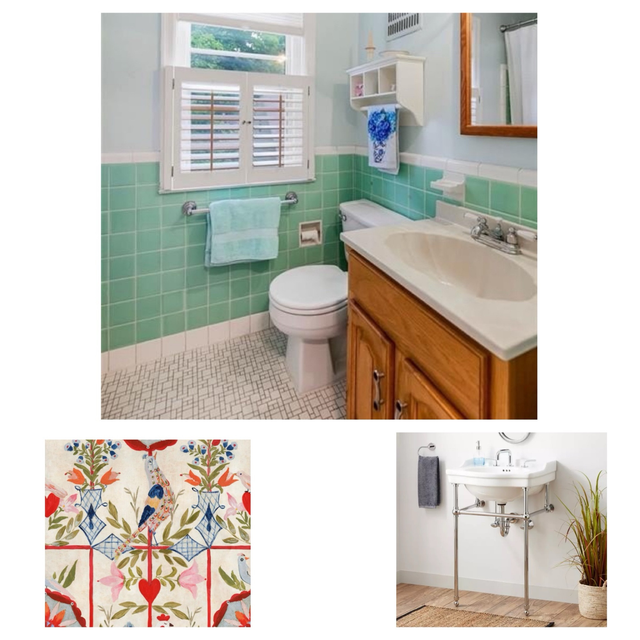 Vintage guest bath update inspo🤍