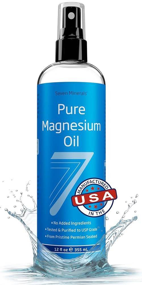 Seven Minerals Pure Magnesium Oil Spray, Big 12oz, USP Grade, Extra Strength, for Feet, Sleep, Mu... | Amazon (US)