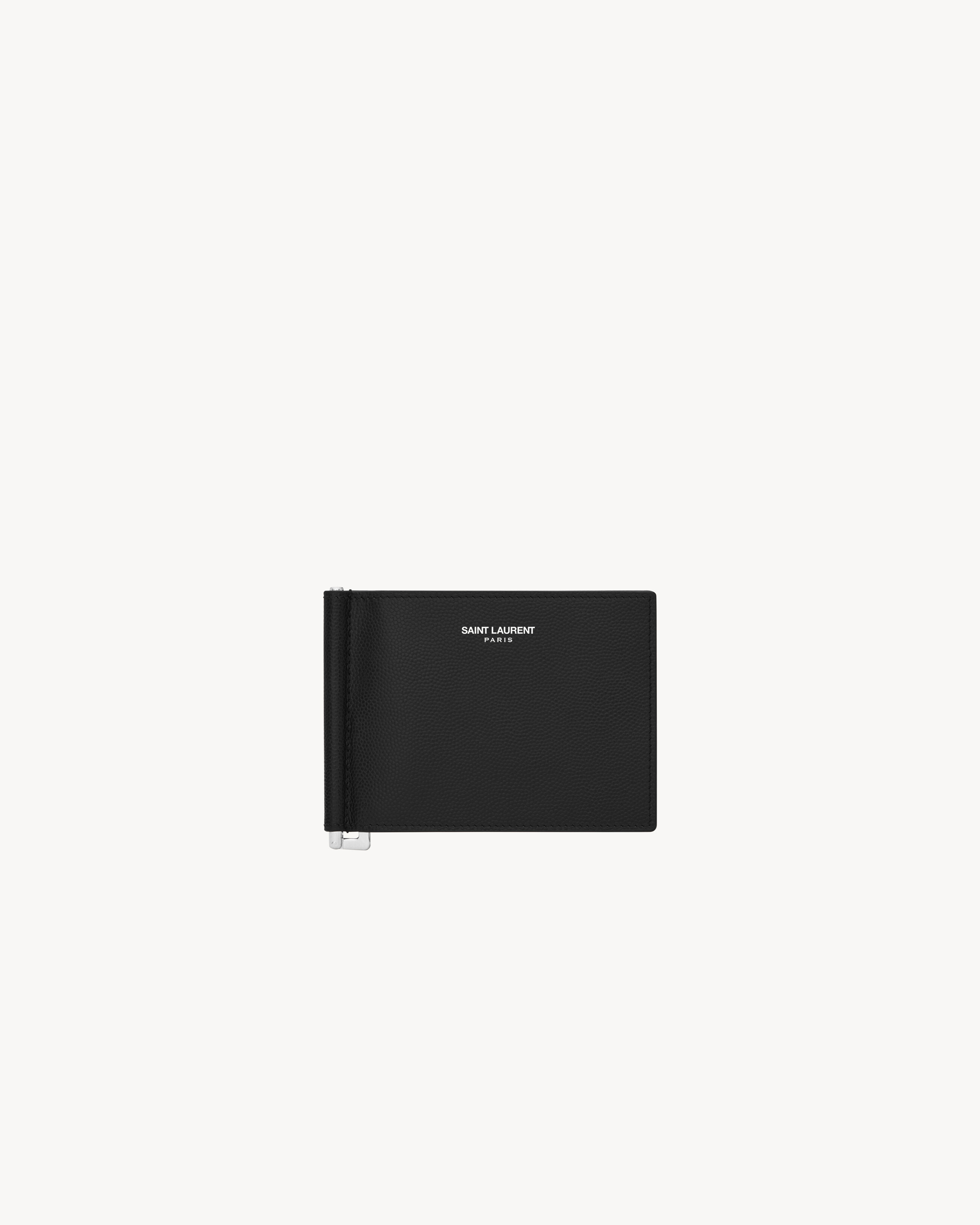 saint laurent paris bill clip wallet in grain de poudre leather | Saint Laurent Inc. (Global)