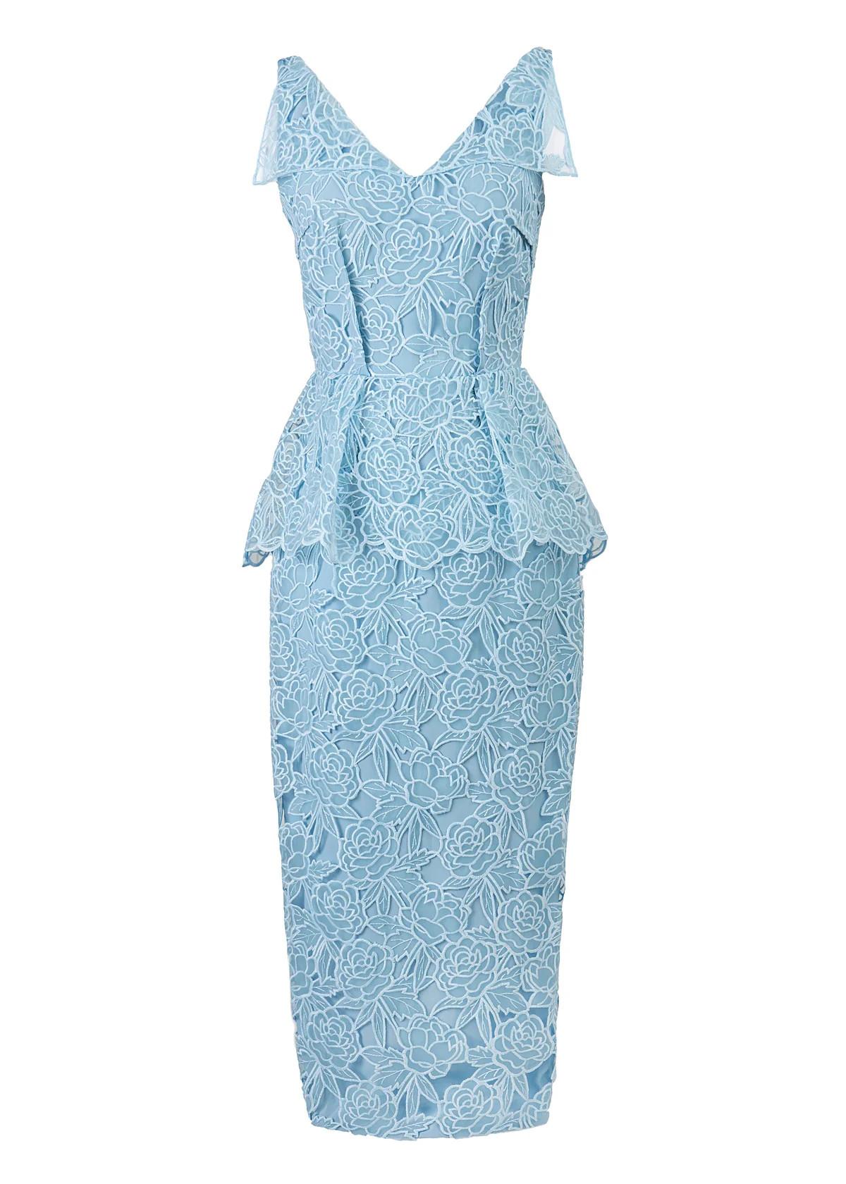 Maesa Organza Floral Dress in Baby Blue | Over The Moon