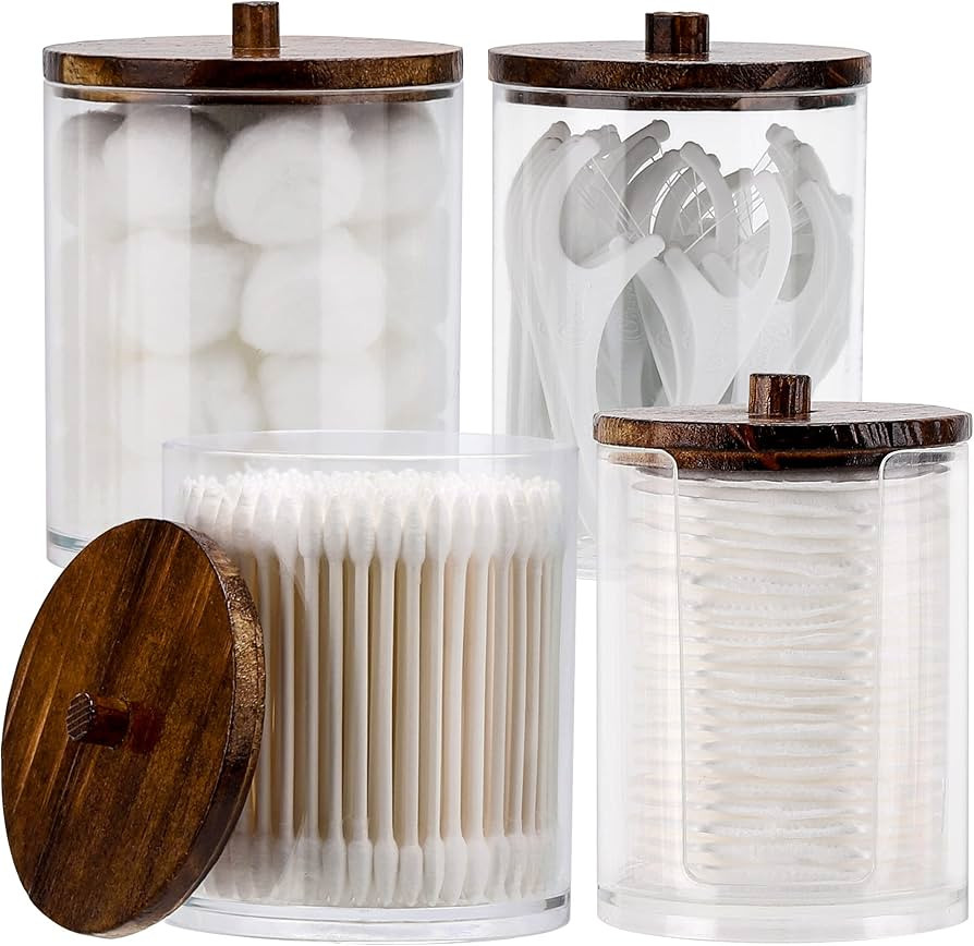 Tbestmax 4 Pcs Qtip Holder Dispenser - 10 oz, 12 oz Restroom Bathroom Organizers and Storage Cont... | Amazon (US)