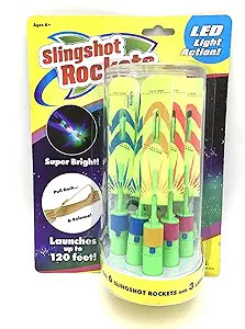 Cool Builders Light-Up Rockets Slingshot - Pull Back and Launches up to 36 Meters Day & Night Fun... | Amazon (US)