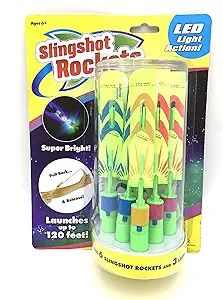 Cool Builders Light-Up Rockets Slingshot - Pull Back and Launches up to 36 Meters Day & Night Fun... | Amazon (US)