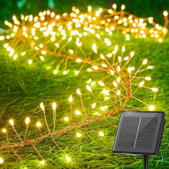 Brightown Solar String Lights for Outside, 19.6Ft 240 LED Solar String Lights Outdoor Waterproof,... | Amazon (US)