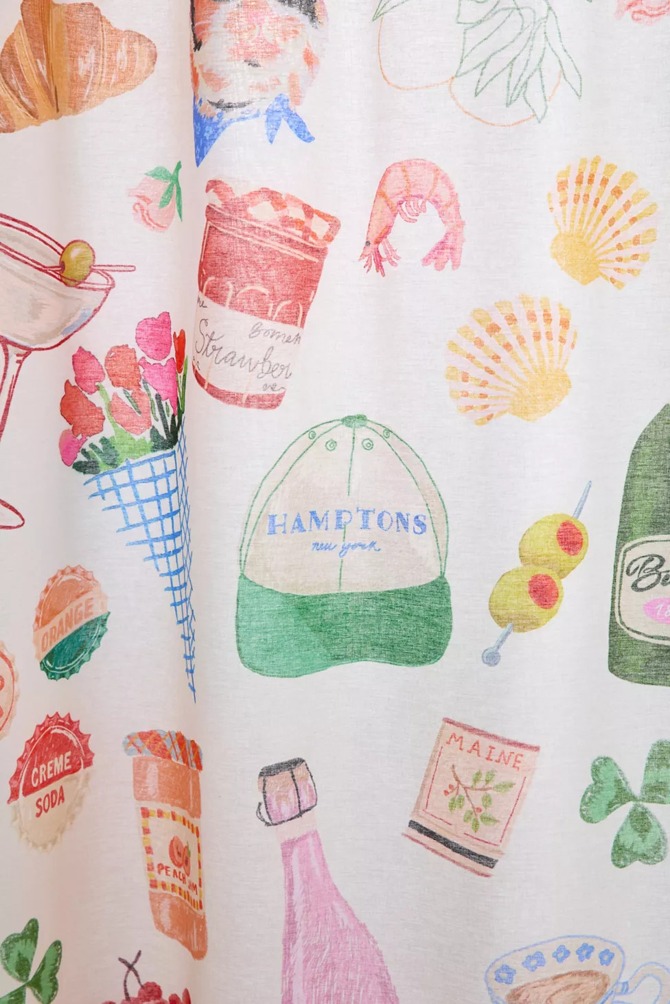 Seaside Weekend Patterned Shower Curtain | Urban Outfitters (US and RoW)