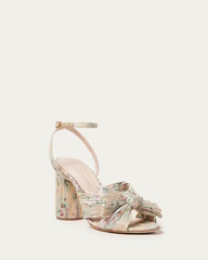 Camellia Tan Floral Bow Heel | Loeffler Randall