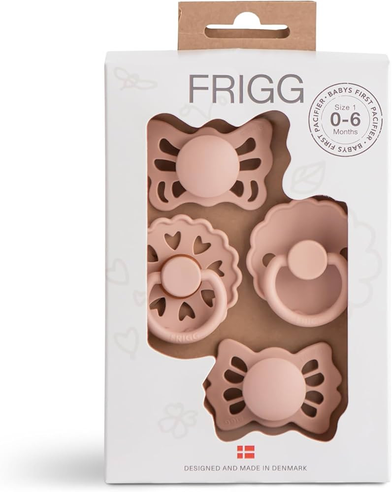 FRIGG Baby's First Pacifier​ Set | Floral Heart 4-Pack | Made in Denmark | BPA-Free (Blush, 0-6... | Amazon (US)
