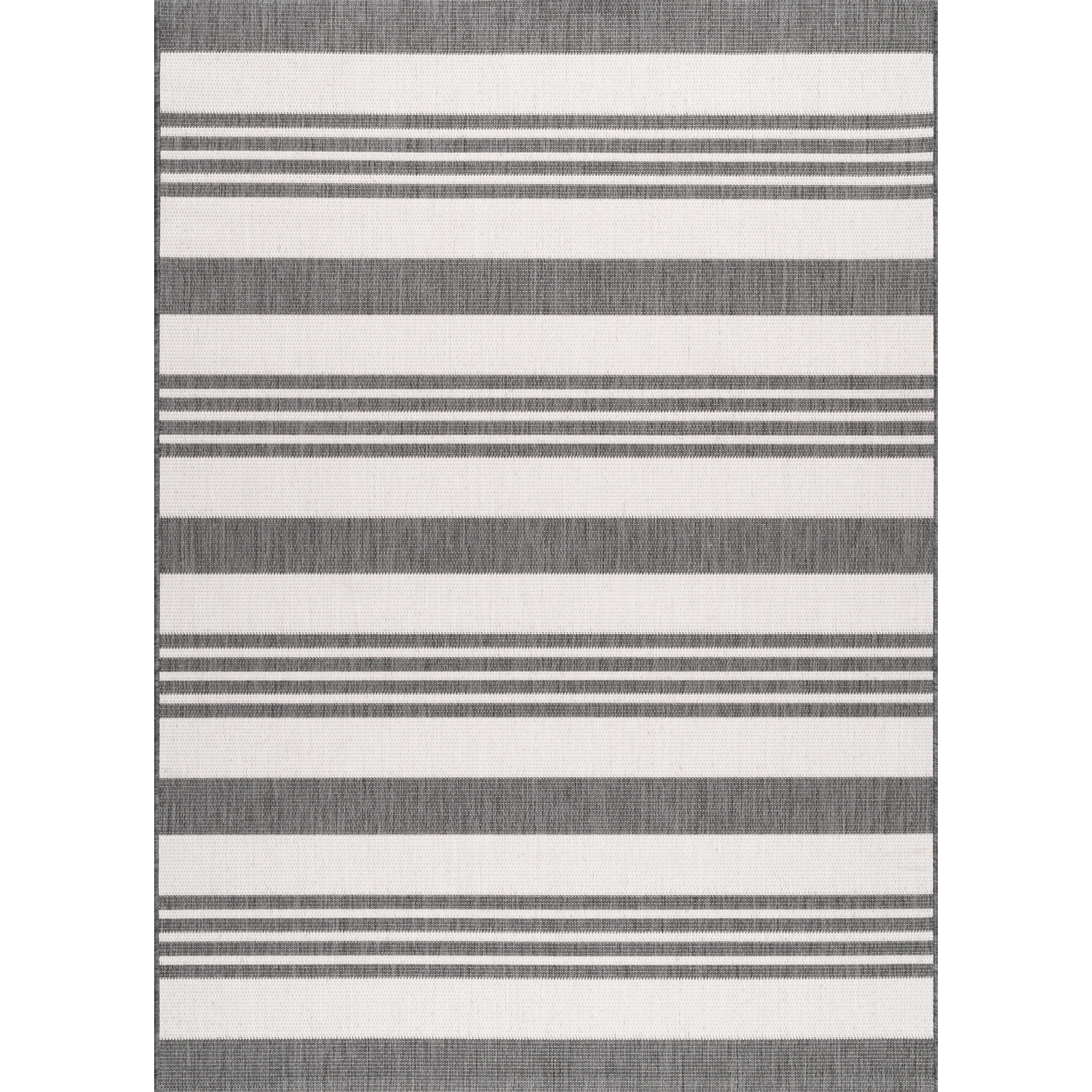 nuLOOM Robin Multi Stripe Indoor/Outdoor Area Rug, 7' 6" x 10' 9", Light Grey | Walmart (US)