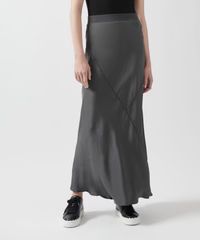 Silk Charmeuse Godet Bias Maxi Skirt - Plume | ATM Collection