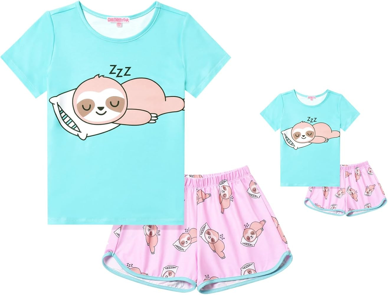 CHILDRENSTAR Matching Girls&Dolls Pajamas Summer Pjs Set Short Sleeve Sleepwear | Amazon (US)