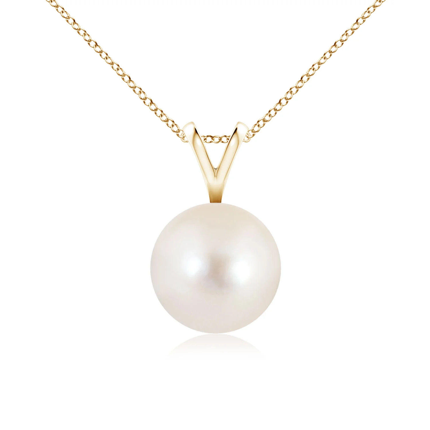 Freshwater Pearl Solitaire V-Bale Pendant | Angara | Angara US